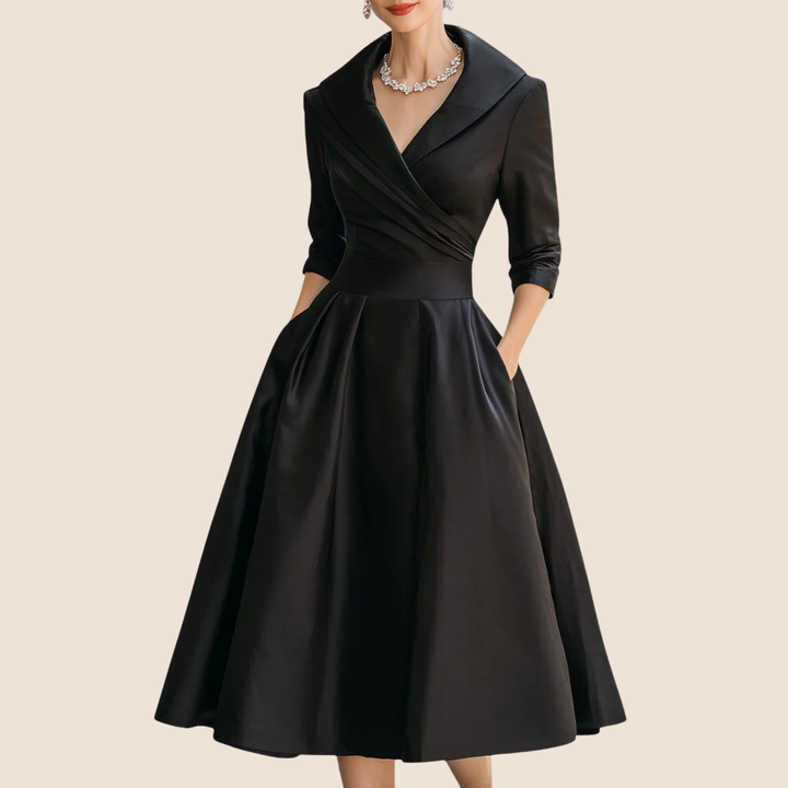 Rosalie | Elegancka midi sukienka z delikatnym połyskiem