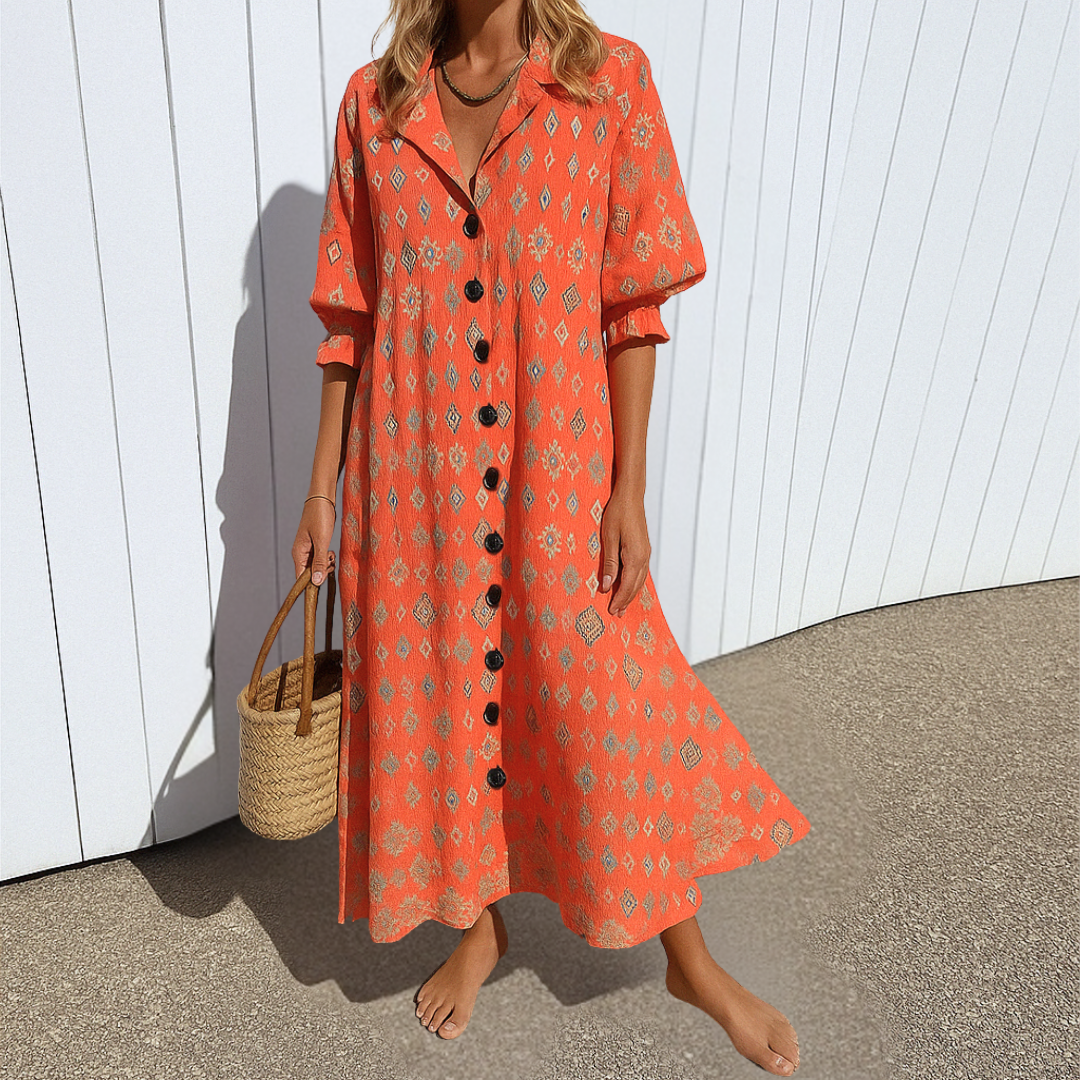 Talina – Elegancka, wyszczuplająca sukienka w stylu boho