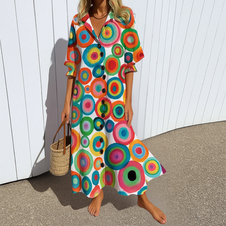 Talina – Elegancka, wyszczuplająca sukienka w stylu boho