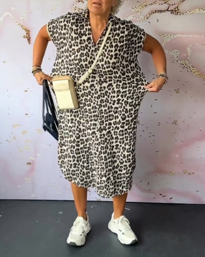 Wiesława – Elegancka sukienka w leoparda