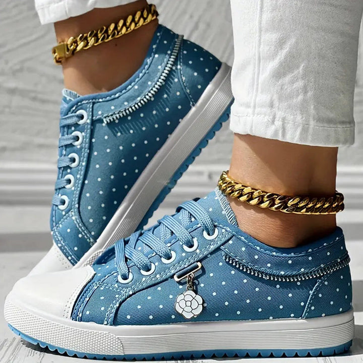 Mielle - Kropkowane Sportowe Buty z Koronką