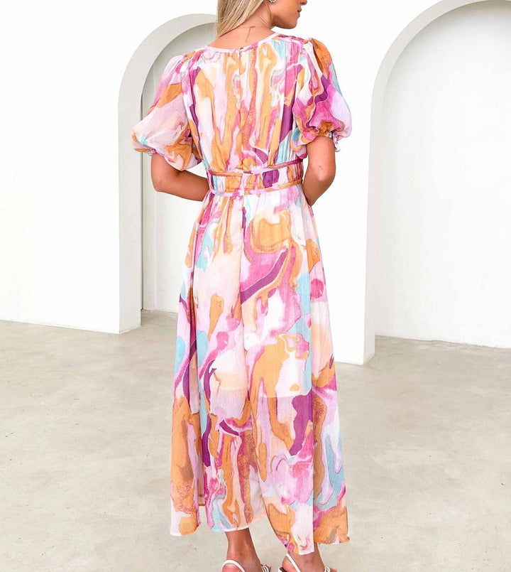 Ilona – Elegancka różowa maxi sukienka