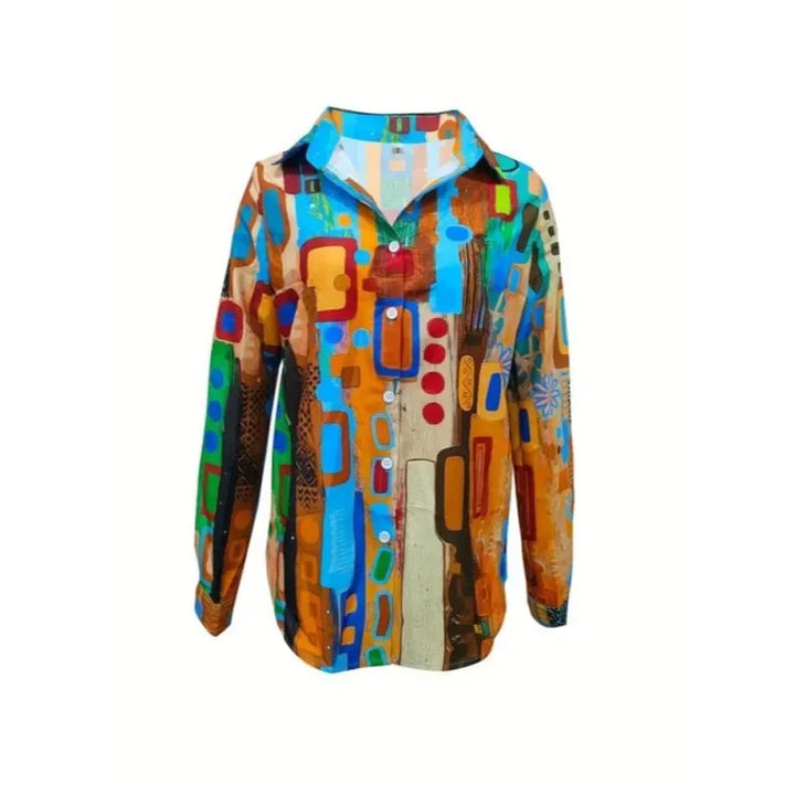 Damska koszula w dużych rozmiarach z tłoczonym kwiatem na co dzień
