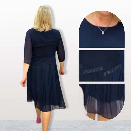 Aura - Elegancka plisowana, lekka sukienka damska