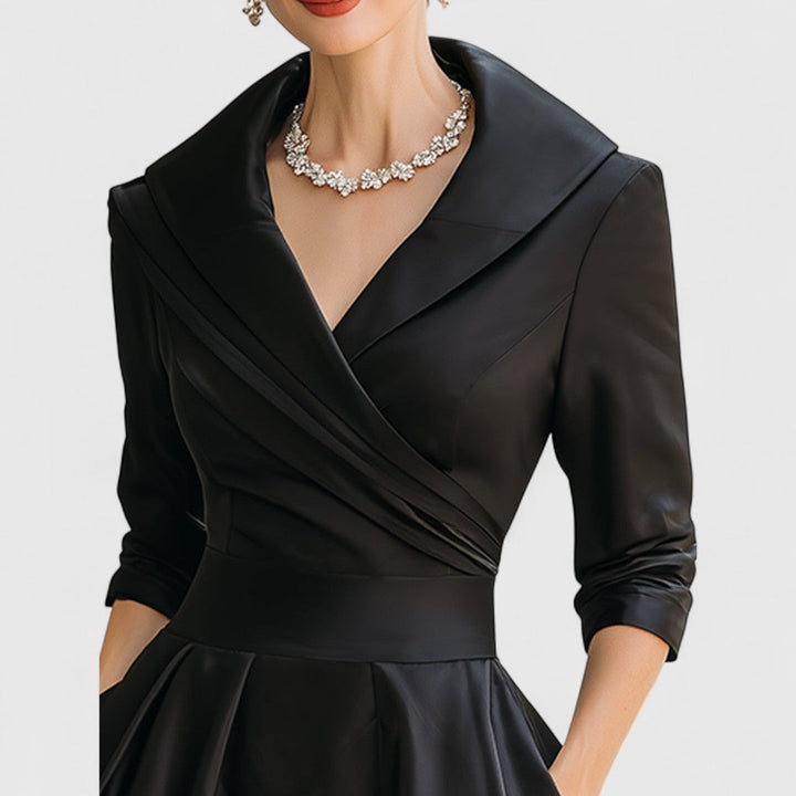 Rosalie | Elegancka midi sukienka z delikatnym połyskiem