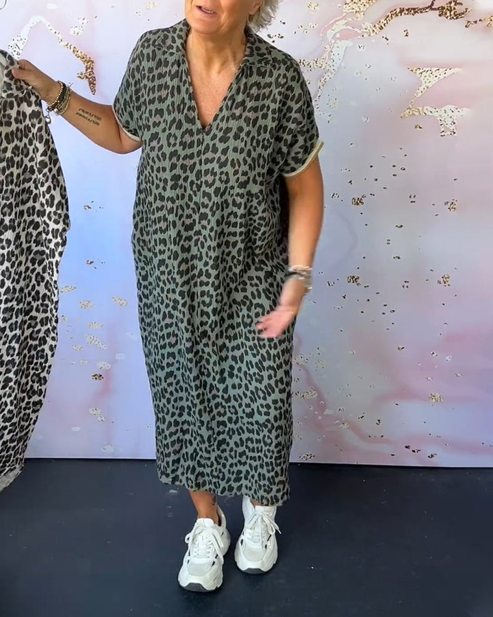 Wiesława – Elegancka sukienka w leoparda