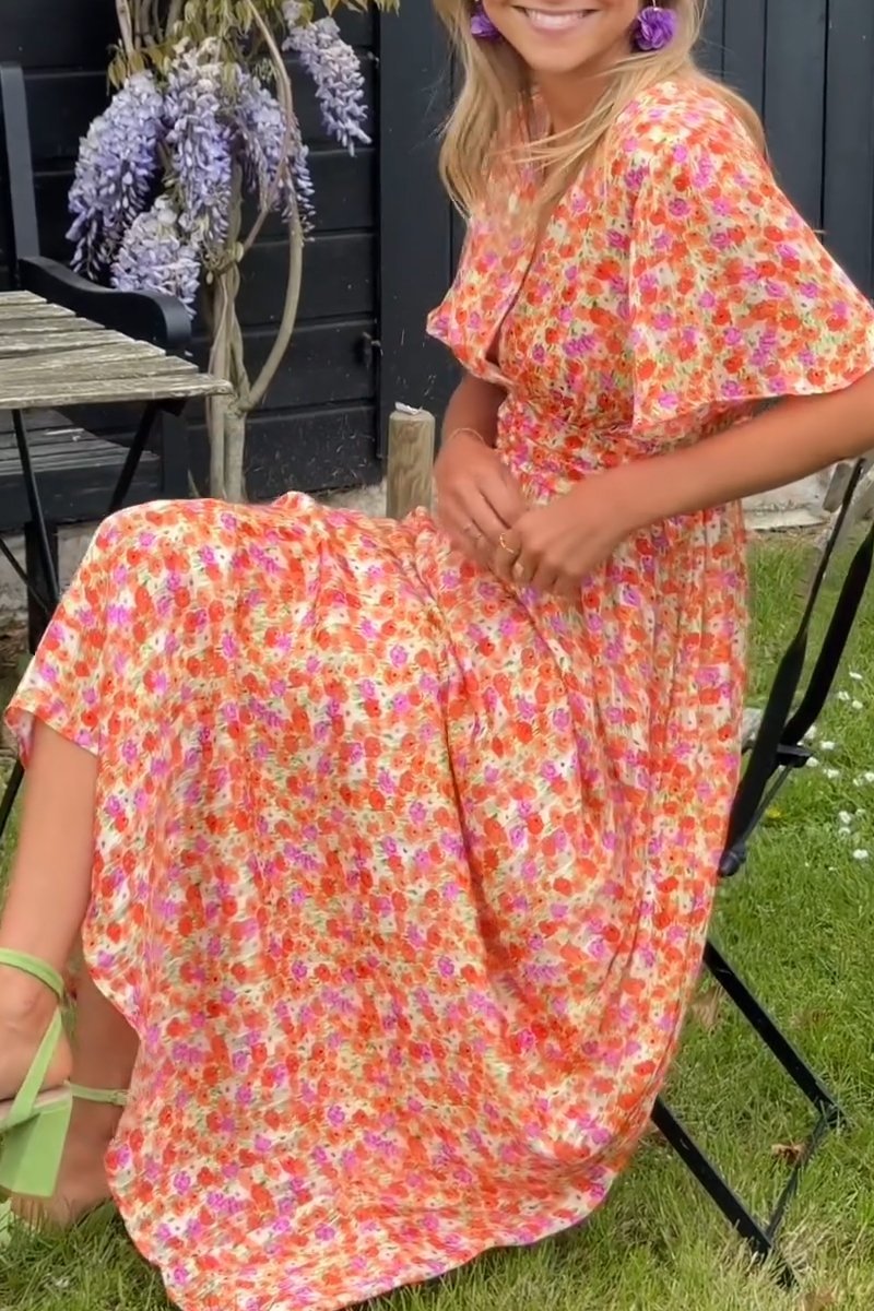 Pauline - Długa sukienka w kwiaty