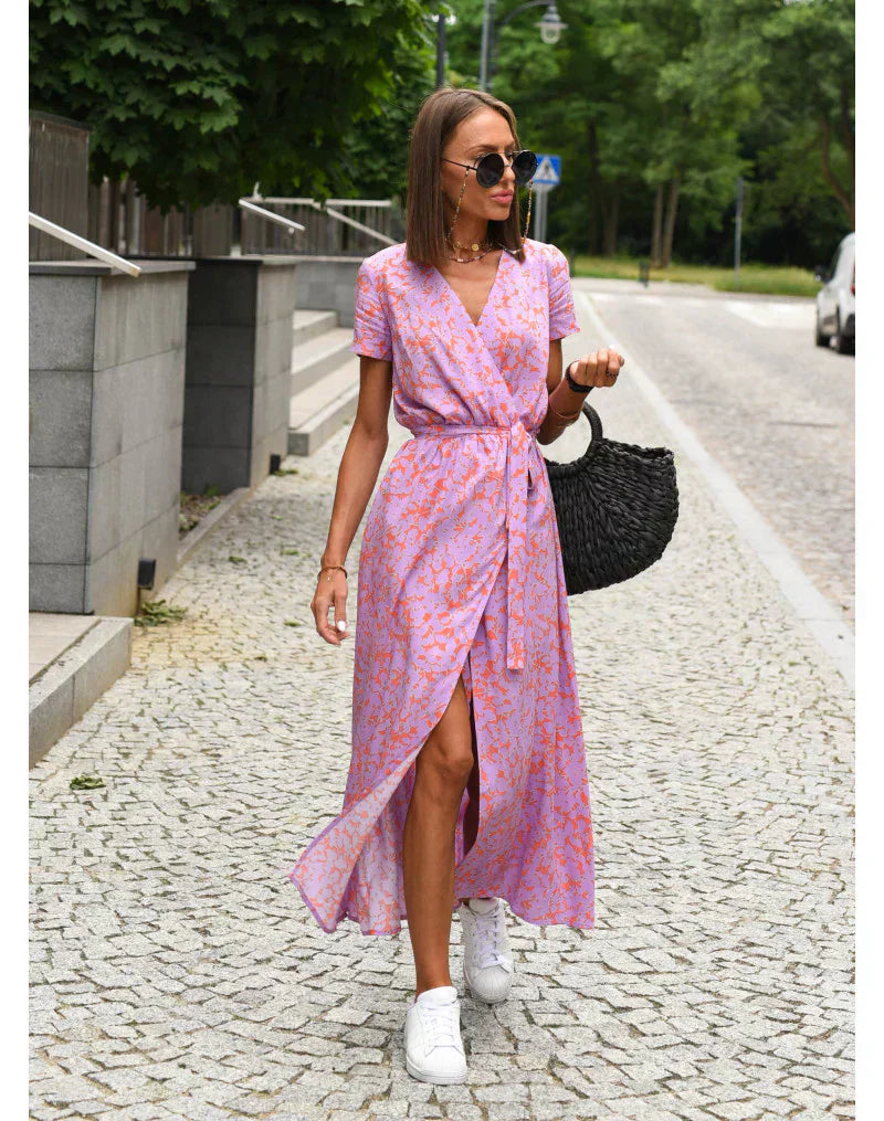 Suzanne - Elegancka sukienka z dekoltem w kształcie litery V