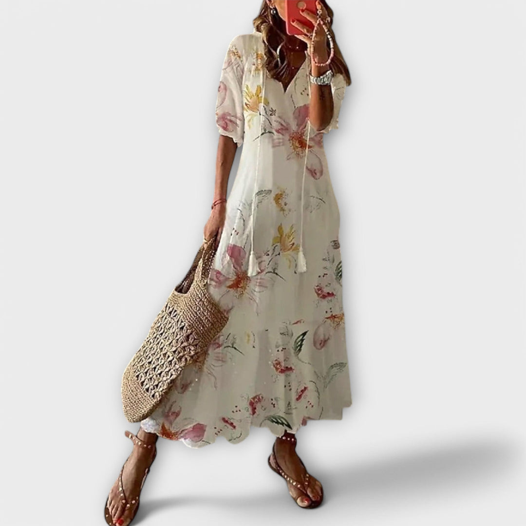 Damska boho sukienka maxi z zwiewnym krojem na wakacje
