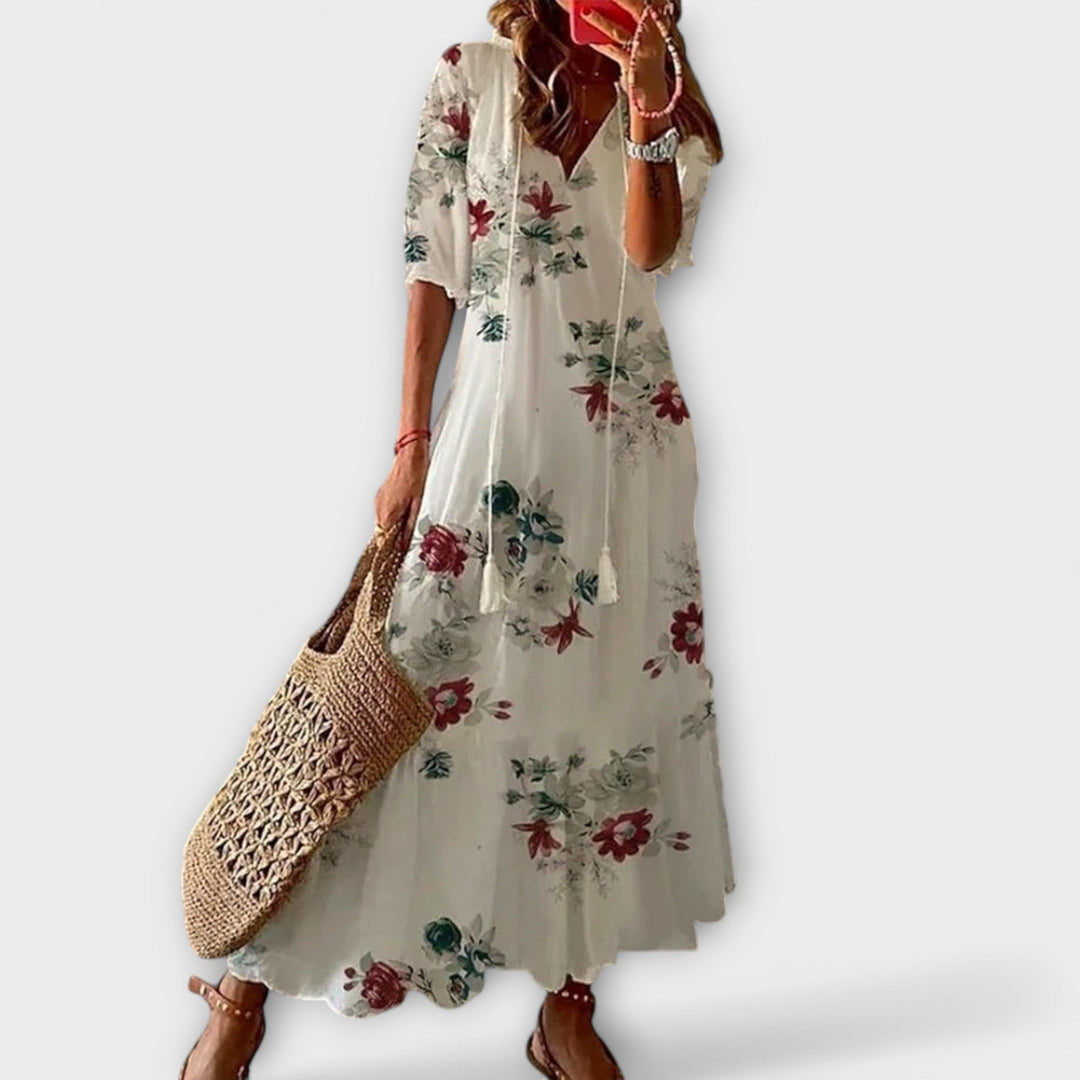 Damska boho sukienka maxi z zwiewnym krojem na wakacje