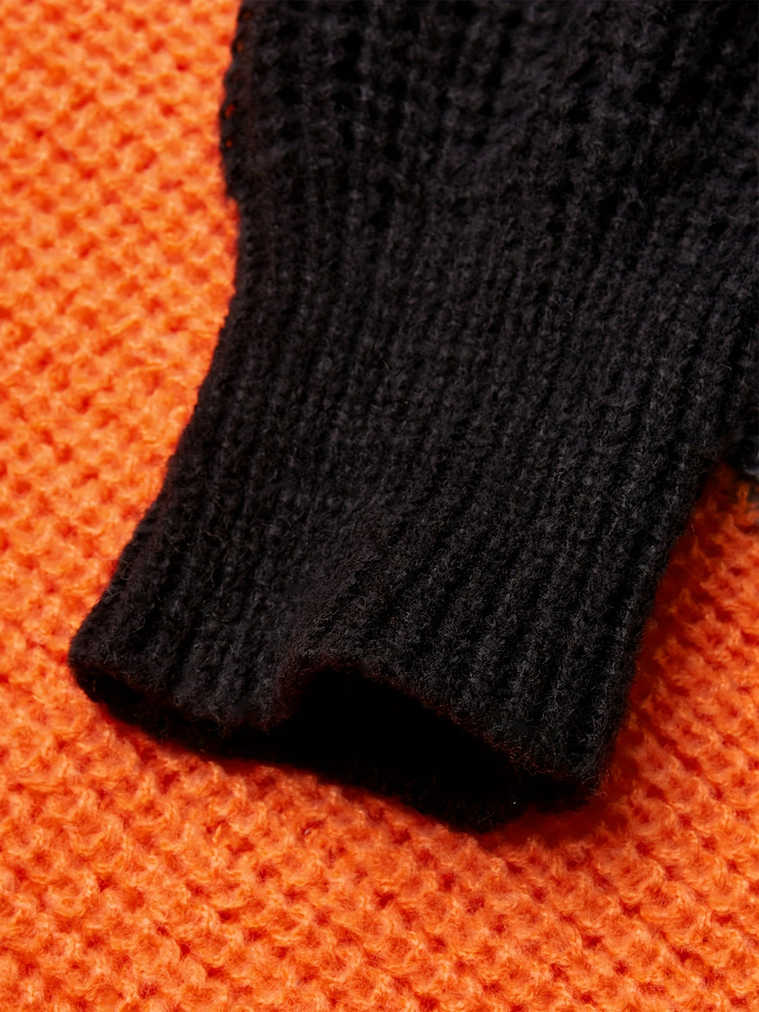Sweter z Golfem Kolorowy Wzór Blokowy Oversized